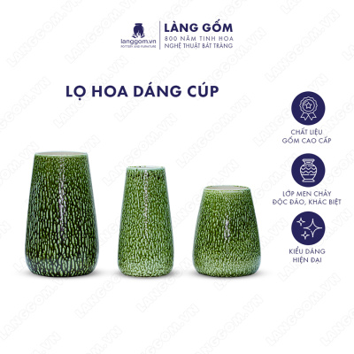 Lọ hoa Men chảy dáng cúp