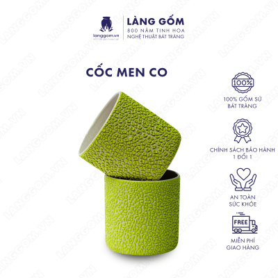Cốc hoa tiết men co