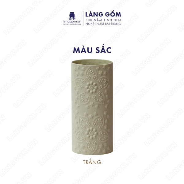 Lọ hoa Men mát đắp nổi