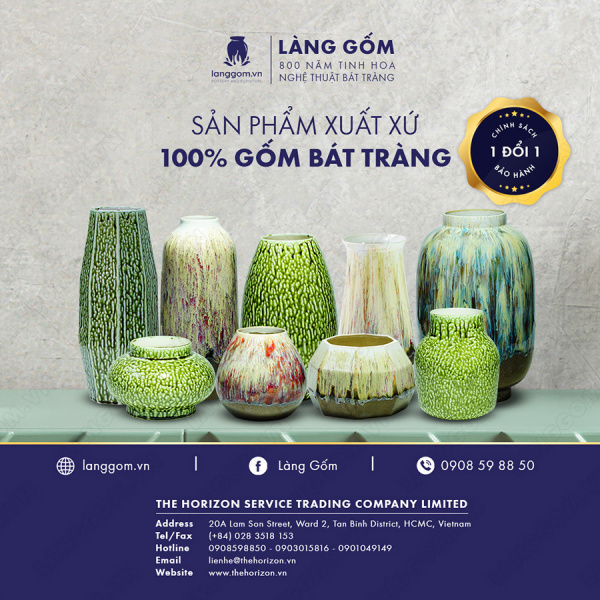 Lọ hoa Men chảy dáng vò ốm