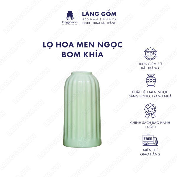 Lọ hoa Men ngọc bom khía