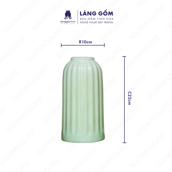 Lọ hoa Men ngọc bom khía