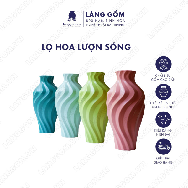 Lọ hoa Men mát lượn sóng