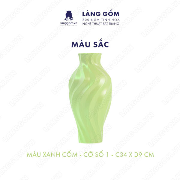Lọ hoa Men mát lượn sóng