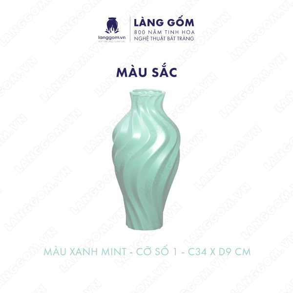 Lọ hoa Men mát lượn sóng