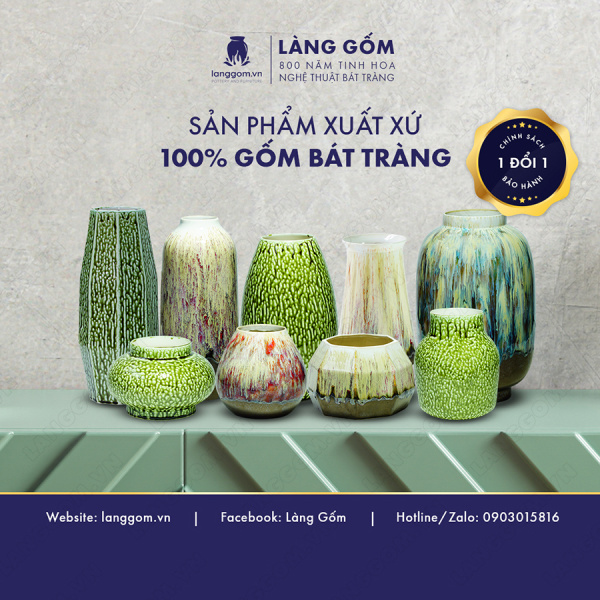 Lọ hoa Men chảy giỏ cua