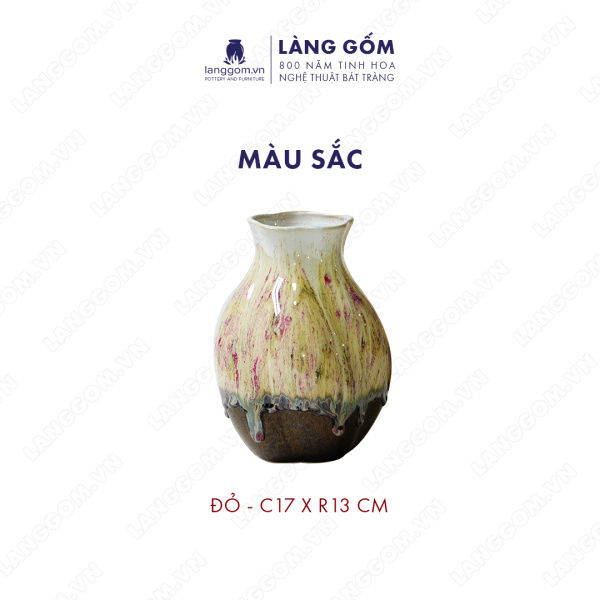 Lọ hoa Men chảy dáng xoắn lượn to