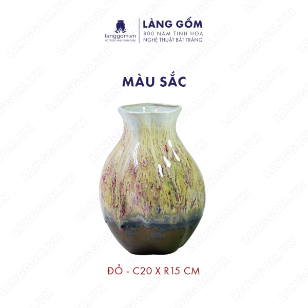 Lọ hoa Men chảy dáng xoắn lượn to