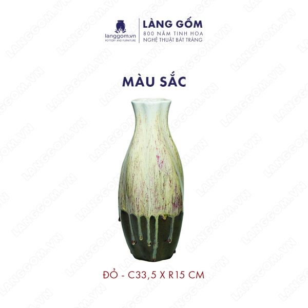Lọ hoa Men chảy dáng xoắn lượn to