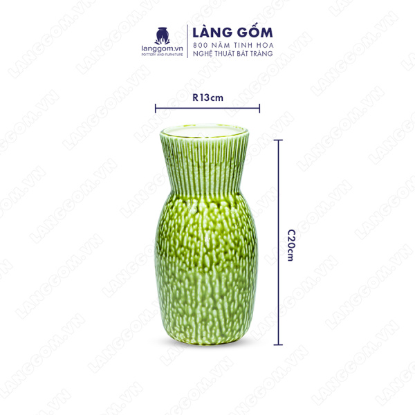 Lọ hoa Men chảy dáng vò ốm