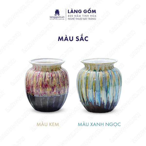 Lọ hoa Men chảy giỏ cua