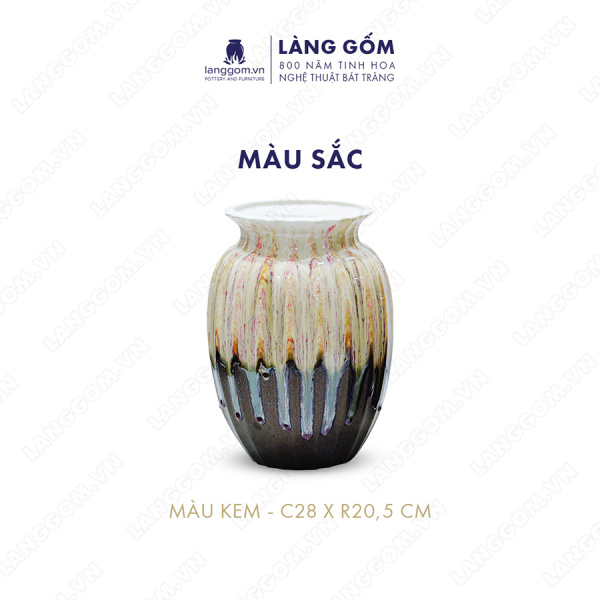 Lọ hoa Men chảy giỏ cua