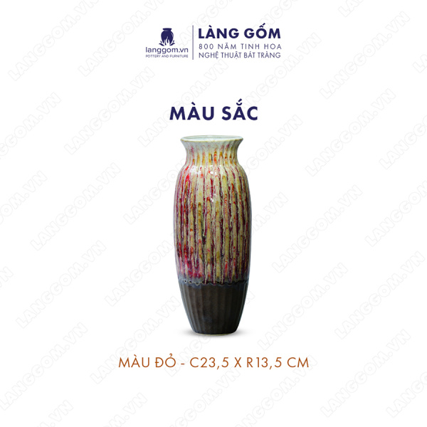 Lọ hoa Men chảy múi đều miệng xòe