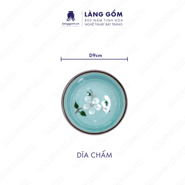Bộ bàn ăn mặt trời men xanh cổ hoa đào 