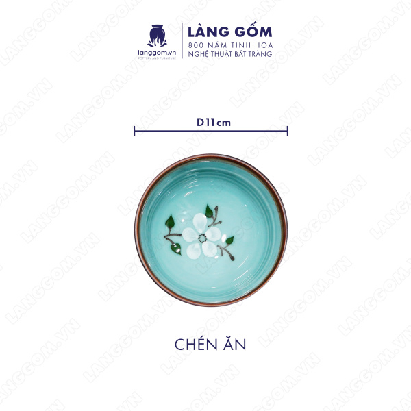 Bộ bàn ăn mặt trời men xanh cổ hoa đào 