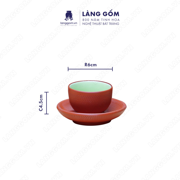 Bộ ấm chén Men mộc chuôi ganh