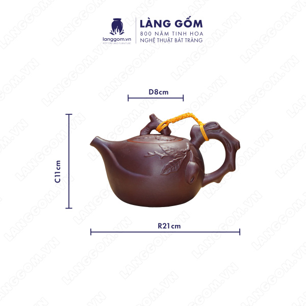 Bộ ấm chén Men mộc quả đào