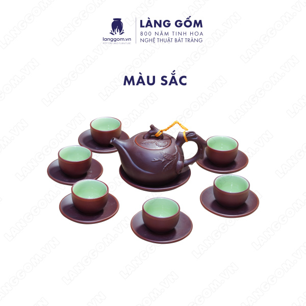 Bộ ấm chén Men mộc quả đào