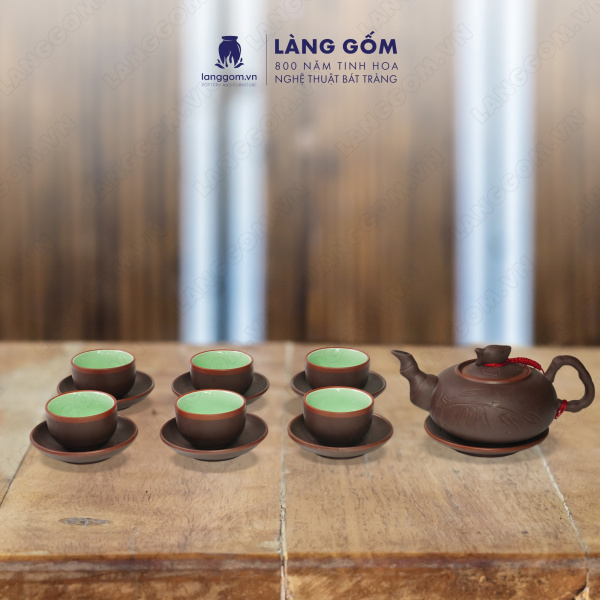 Bộ ấm chén Men mộc trúc đào