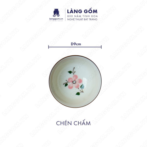 Bộ bàn ăn mặt trời men kem hoa đào