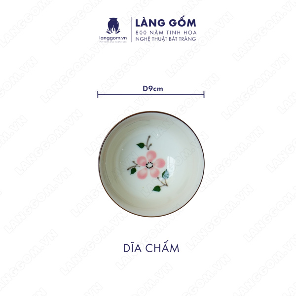 Bộ bàn ăn mặt trời men kem hoa đào