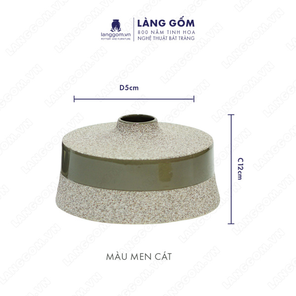 Lọ hoa Men mát hình hộp miệng túm