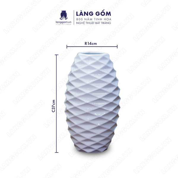 Lọ hoa Men trắng bom thông