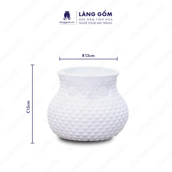 Lọ hoa Men trắng cú béo