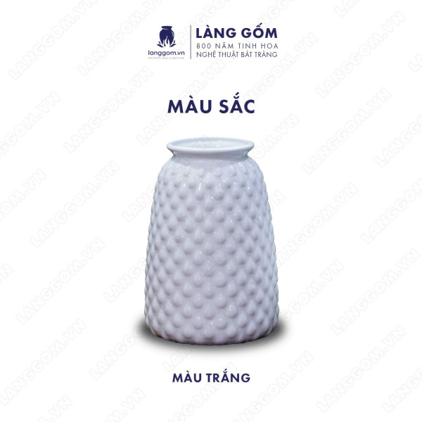 Lọ hoa Men trắng dâu béo