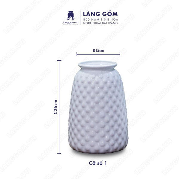 Lọ hoa Men trắng dâu béo