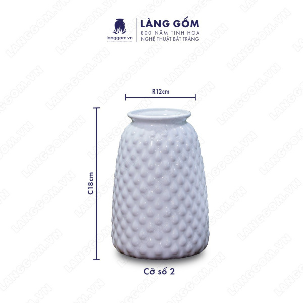 Lọ hoa Men trắng dâu béo