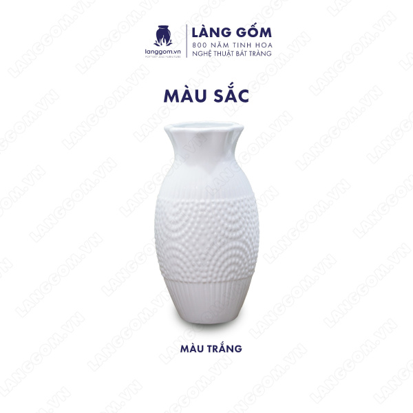 Lọ hoa Men trắng vò ong