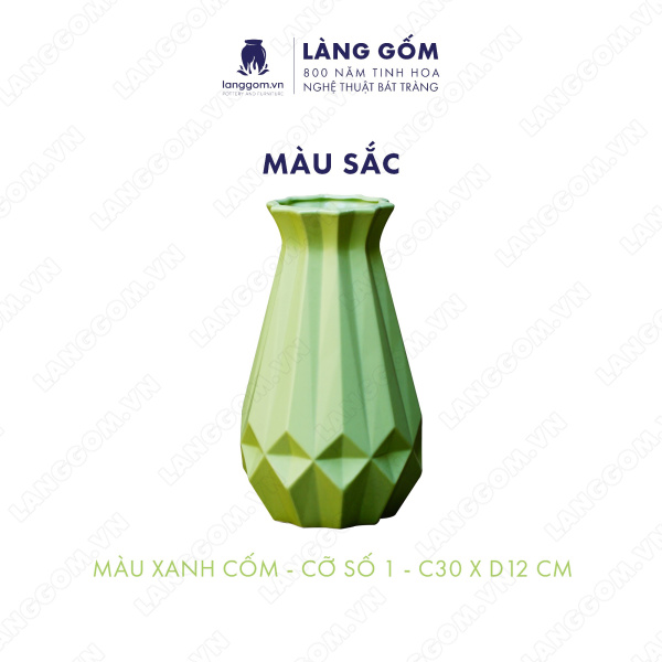 Lọ hoa Men mát ống kim cương