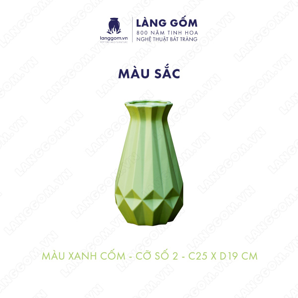 Lọ hoa Men mát ống kim cương