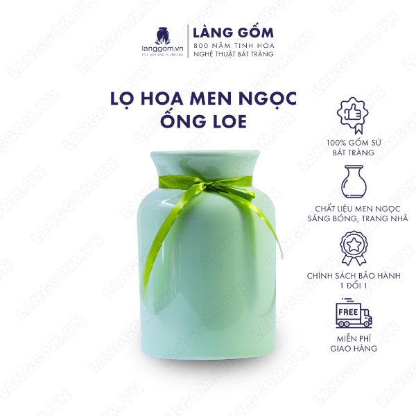 Lọ hoa Men ngọc ống loe