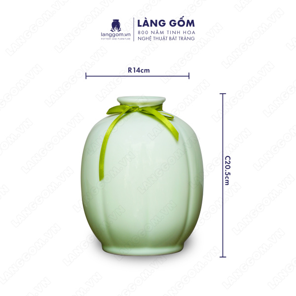 Lọ hoa Men ngọc quả dưa bé