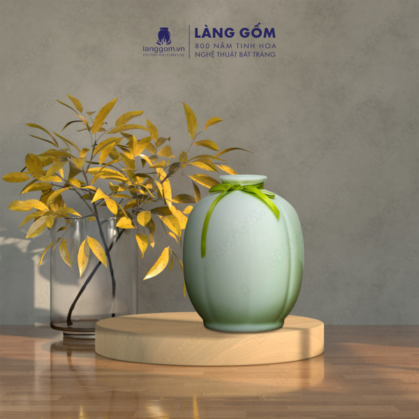 Lọ hoa Men ngọc quả dưa bé