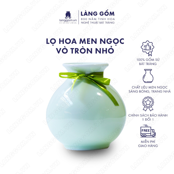 Lọ hoa Men ngọc vò tròn nhỏ