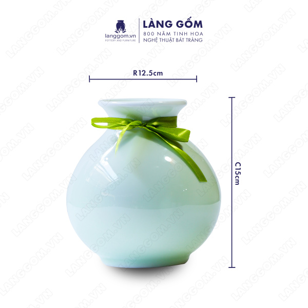 Lọ hoa Men ngọc vò tròn nhỏ