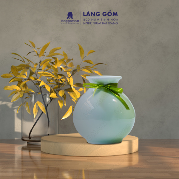 Lọ hoa Men ngọc vò tròn nhỏ