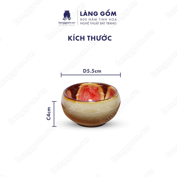 Bộ ấm chén Men hỏa biến đào - Gốm sứ Bát Tràng 