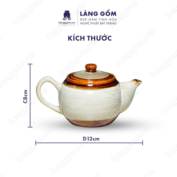 Bộ ấm chén Men hỏa biến đào - Gốm sứ Bát Tràng 