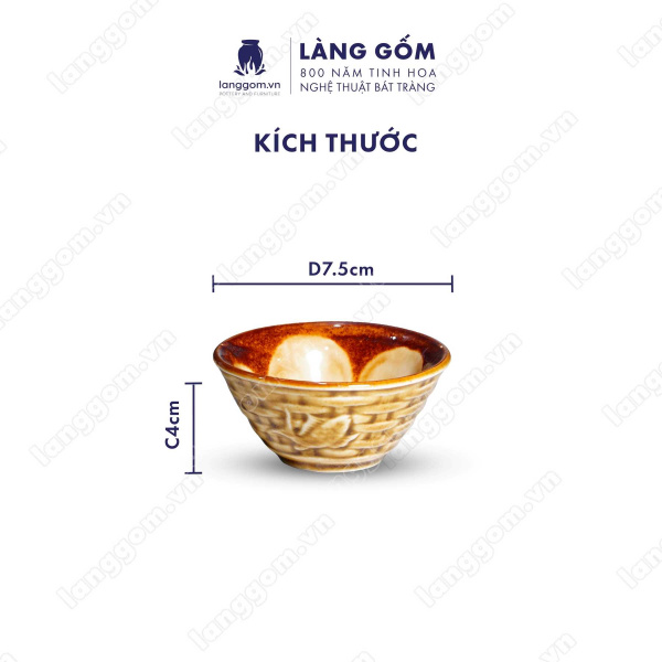 Bộ ấm chén Men hỏa biến giỏ cá màu hổ phách - Gốm sứ Bát Tràng 