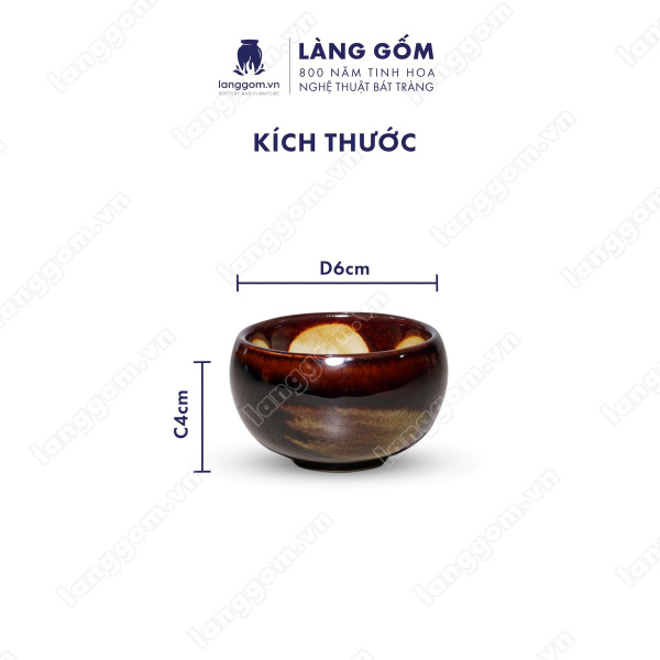 Bộ ấm chén Men hỏa biến hồng - Gốm sứ Bát Tràng