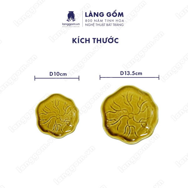 Bộ ấm chén Men hỏa biến giỏ cá màu hổ phách - Gốm sứ Bát Tràng 