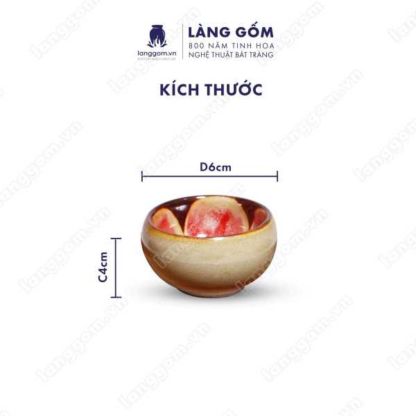 Bộ ấm chén Men hỏa biến đốt trúc to, dung tích 400ml - Gốm sứ Bát Tràng