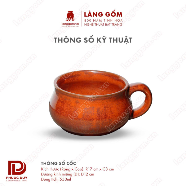 Cốc bia có quai men hỏa biến