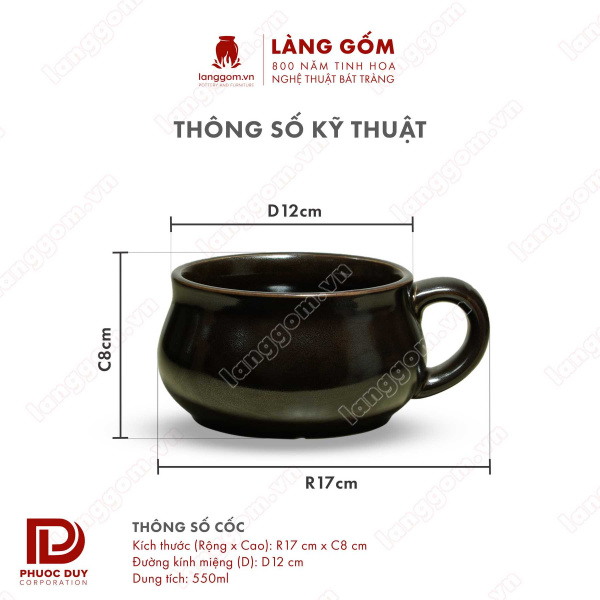 Cốc bia có quai men hỏa biến