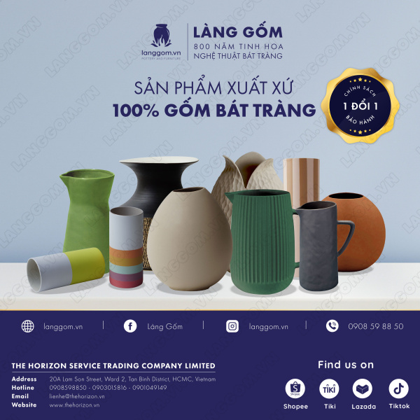 Lọ hoa Men mát cổ thắt