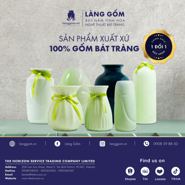 Lọ hoa Men ngọc vò tròn nhỏ